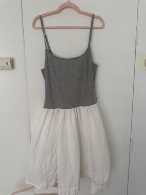 Free People Gray and White Spaghetti Strap Sundress